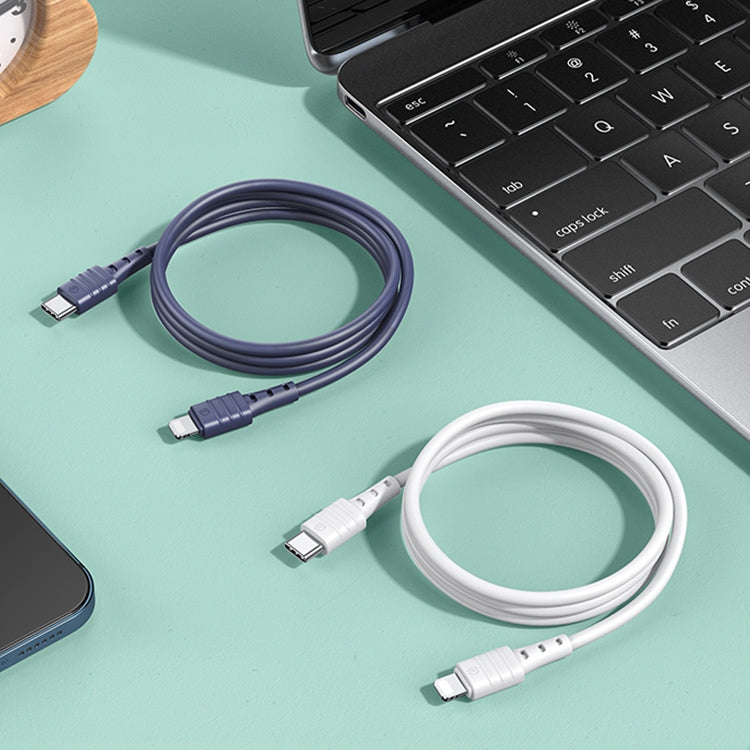 REMAX RC-068i PD 20W Type-C / USB-C to 8 Pin High Elastic TPE Fast Charging Data Cable, Length: 1m(Blue)
