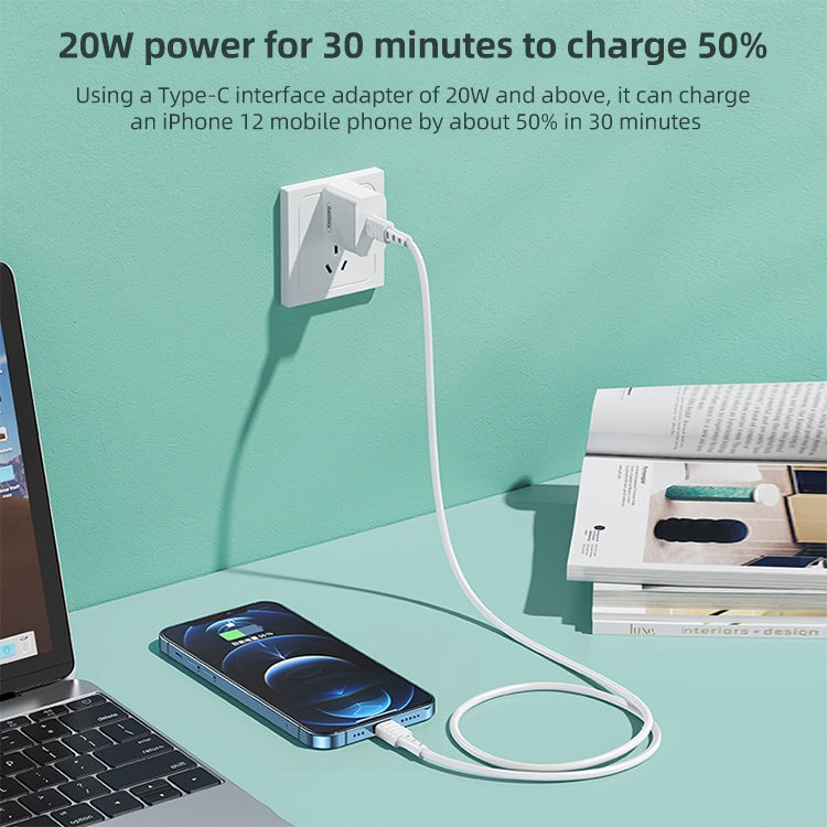 REMAX RC-068i PD 20W Type-C / USB-C to 8 Pin High Elastic TPE Fast Charging Data Cable, Length: 1m(Blue)