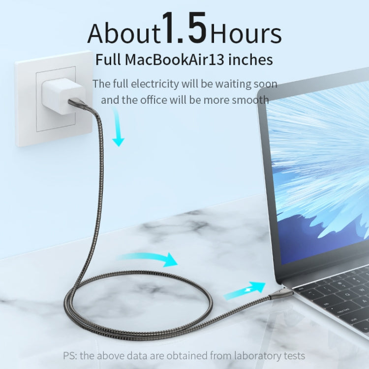 ADC-009 USB to 8 Pin Zinc Alloy Hose Fast Charging Data Cable, Cable Length: 1m (Silver)
