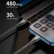 ADC-009 USB to 8 Pin Zinc Alloy Hose Fast Charging Data Cable, Cable Length: 1m (Gun Metal)