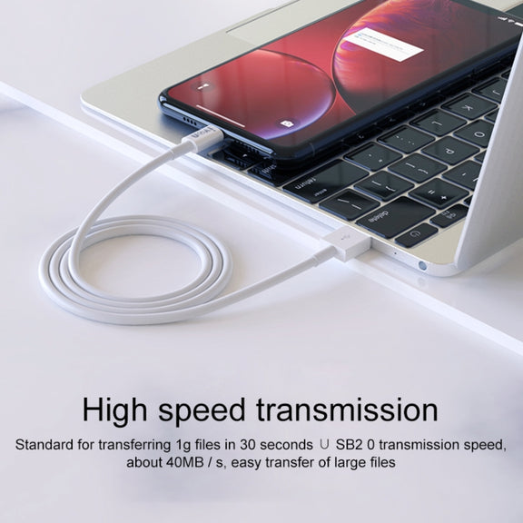 IVON CA70 8 Pin Fast Charging Data Cable, Length: 1m (White)