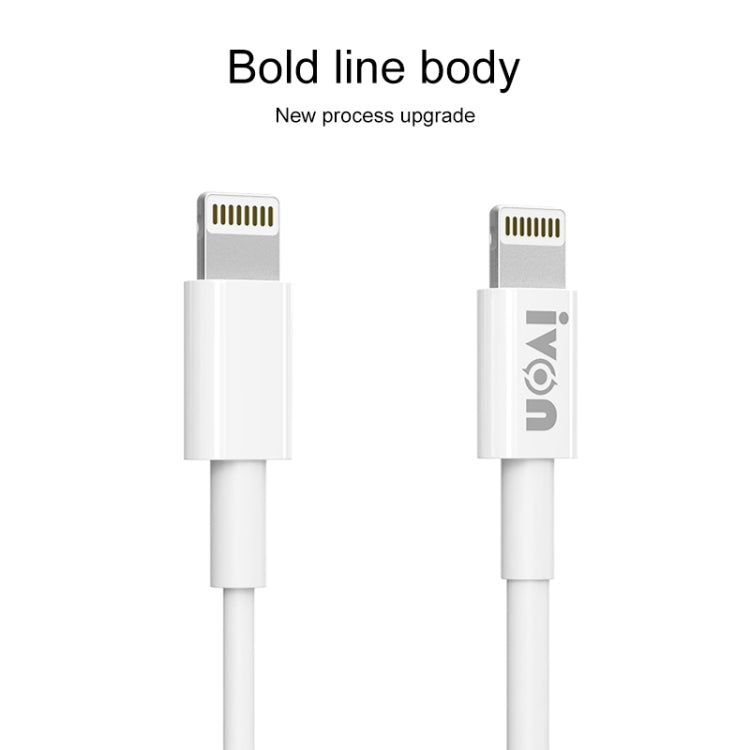 IVON CA70 8 Pin Fast Charging Data Cable, Length: 3m (White)