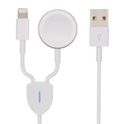 2 in 1 USB to 8 Pin + + Magnetic Watch Wireless Charger Data Cable, Cable Length: 1.2m