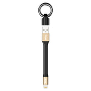 IVON CA90 2.4A USB to 8 Pin Portable Data Cable with Ring, Length: 14.5cm(Champagne Gold)