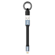 IVON CA90 2.4A USB to 8 Pin Portable Data Cable with Ring, Length: 14.5cm(Dark Gray)