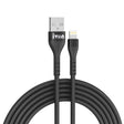 IVON CA92 2.4A Max USB to 8 Pin Rubber Fast Charging Data Cable, Length: 1.5m (Black) - Normal Style Cable by IVON | Online Shopping South Africa | PMC TechLife