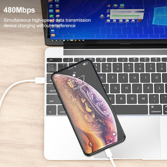 IVON CA93 20W PD USB-C / Type-C to 8 Pin TPE Fast Charging Data Cable, Cable Length: 1m