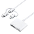 A18 Pro 3 in 1 8 Pin + Type-C + Micro USB to HDMI + 8 Pin Digital AV Adapter (White) - Converter & Adapter by PMC TechLife | Online Shopping South Africa | PMC TechLife