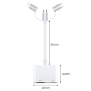 A18 Pro 3 in 1 8 Pin + Type-C + Micro USB to HDMI + 8 Pin Digital AV Adapter (White)