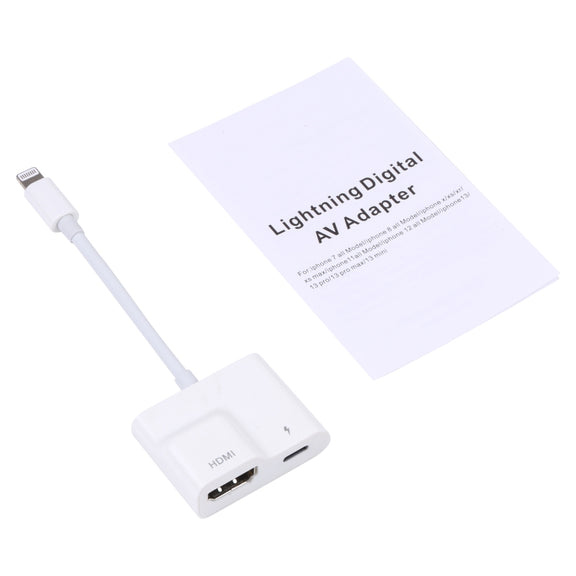 8 Pin to HDMI Digital AV Converter(White)