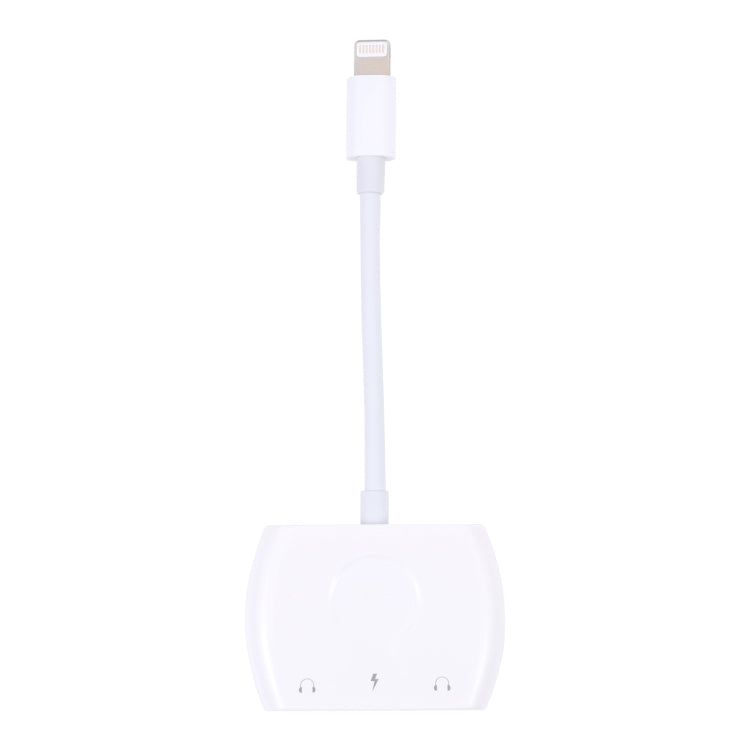8 Pin Male to 8 Pin+ Dual 3.5mm Audio Female Headphone Adapter Adapter(White)