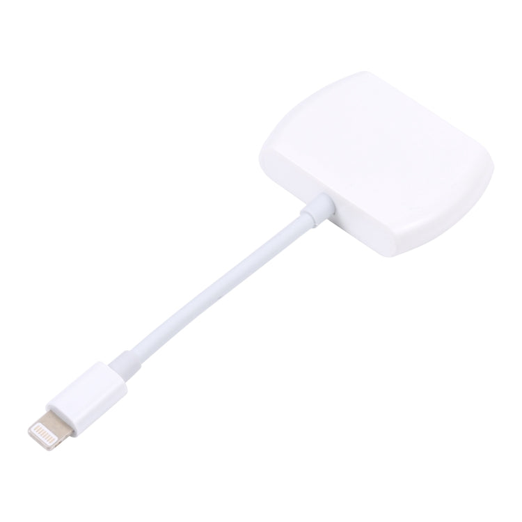 8 Pin Male to 8 Pin+ Dual 3.5mm Audio Female Headphone Adapter Adapter(White)