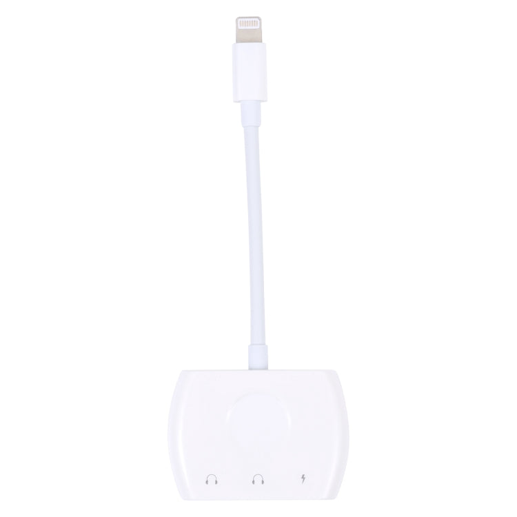 8 Pin Male to Dual 8 Pin+ 3.5mm Audio Female Headphone Adapter Adapter(White)