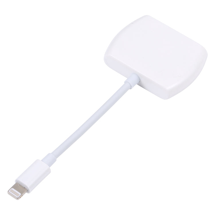 8 Pin Male to Dual 8 Pin+ 3.5mm Audio Female Headphone Adapter Adapter(White)