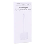 8 Pin Male to Dual 8 Pin+ 3.5mm Audio Female Headphone Adapter Adapter(White)