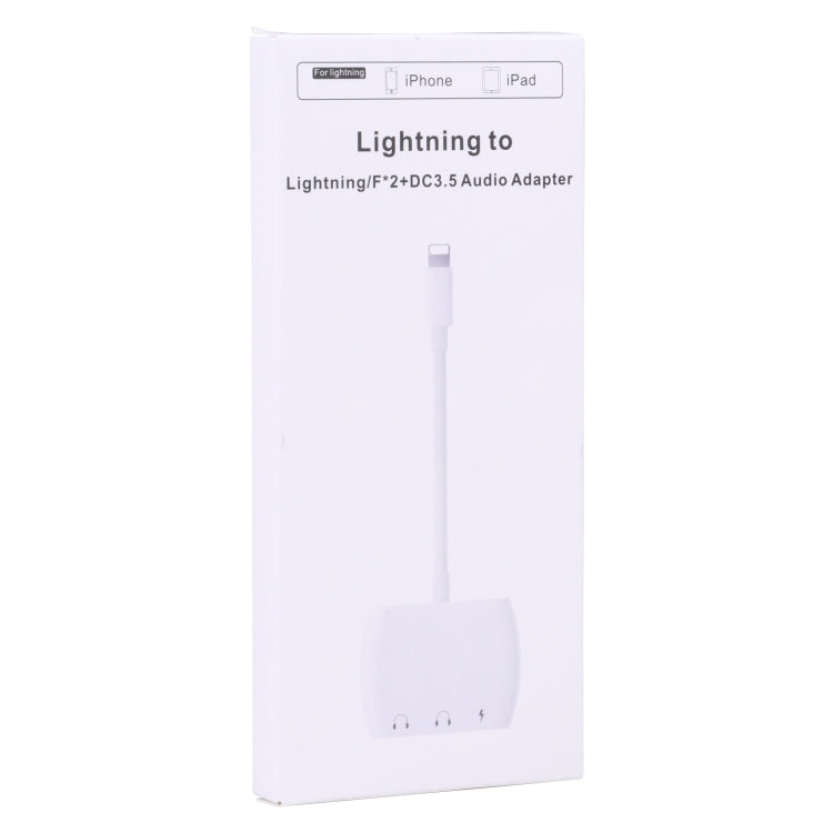 8 Pin Male to Dual 8 Pin+ 3.5mm Audio Female Headphone Adapter Adapter(White)