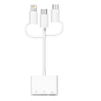 3 in 1 8-Pin And Micro USB And Type-C to TF & SD Card Reader USB OTG Extender Adapter (White) - Converter & Adapter by PMC TechLife | Online Shopping South Africa | PMC TechLife