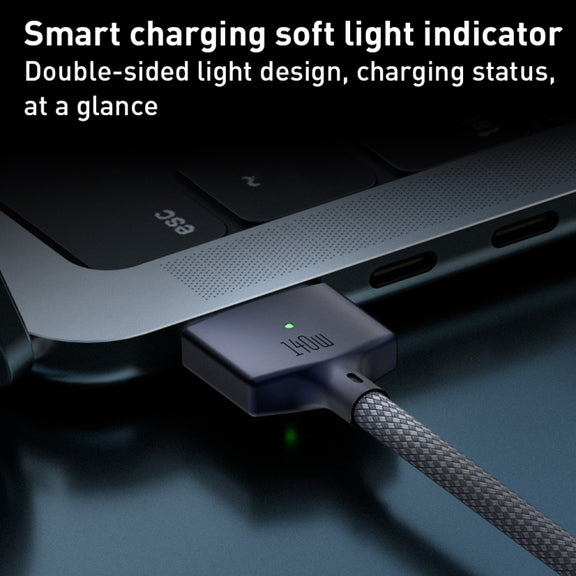 140W USB-C / Type-C to MagSafe 3 Nylon Braided Magnetic Charging Cable, Length: 2m (White)