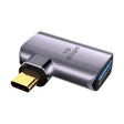 10 Gbps USB Female to USB-C/Type-C Male Magnetic Side Bend Charging Adapter (Silver) - Converter & Adapter by PMC TechLife | Online Shopping South Africa | PMC TechLife