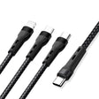 100W 6A Type-C to 8 Pin+Type-C+Micro USB Charging Data Cable, 1.3m(Black) - Multifunction Cable by PMC TechLife | Online Shopping South Africa | PMC TechLife