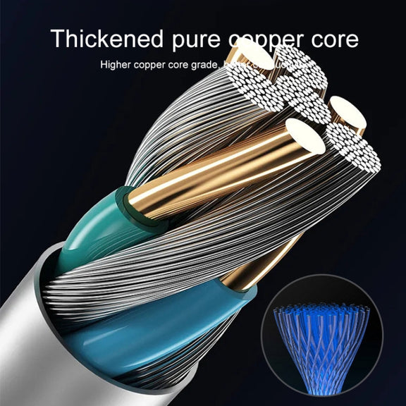 100W 6A Type-C to 8 Pin+Type-C+Micro USB Charging Data Cable, 1.3m(Blue)