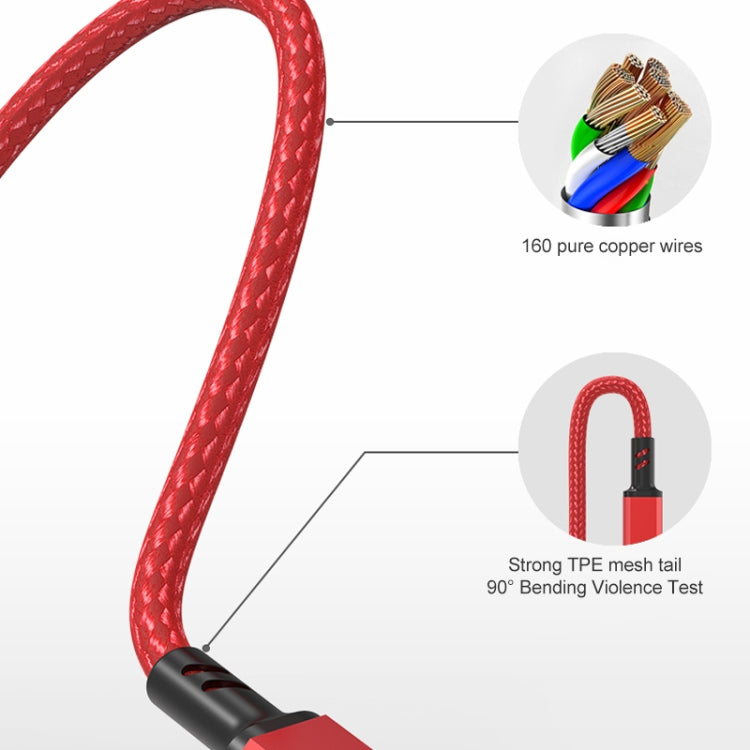 Orange Plug 3A 3 in 1 USB to Type-C / 8 Pin / Micro USB Fast Charging Cable, Cable Length: 1.2m(Red)
