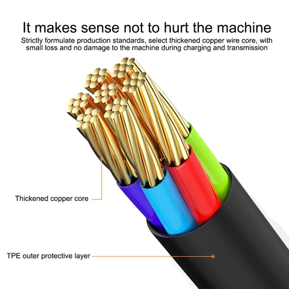 IVON CA87 USB to 8 Pin TPE Fast Charge Data Cable, Cable Length: 1m(Black)
