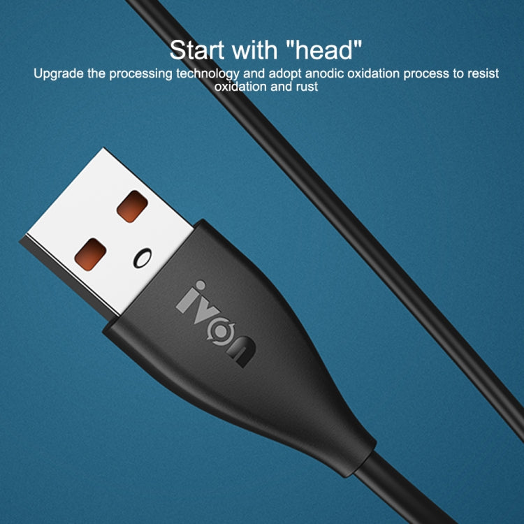 IVON CA87 USB to 8 Pin TPE Fast Charge Data Cable, Cable Length: 1m(White)