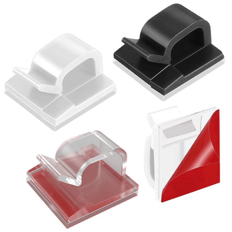 HG2392 50 PCS Desktop Data Cable Organizer Fixing Clip, Gum Type: Acrylic (White)