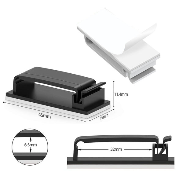 HG2613 20 PCS Desktop Data Cable Organizer Fixing Clip (White)