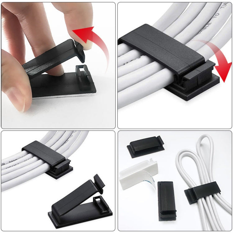 HG2613 20 PCS Desktop Data Cable Organizer Fixing Clip (White)