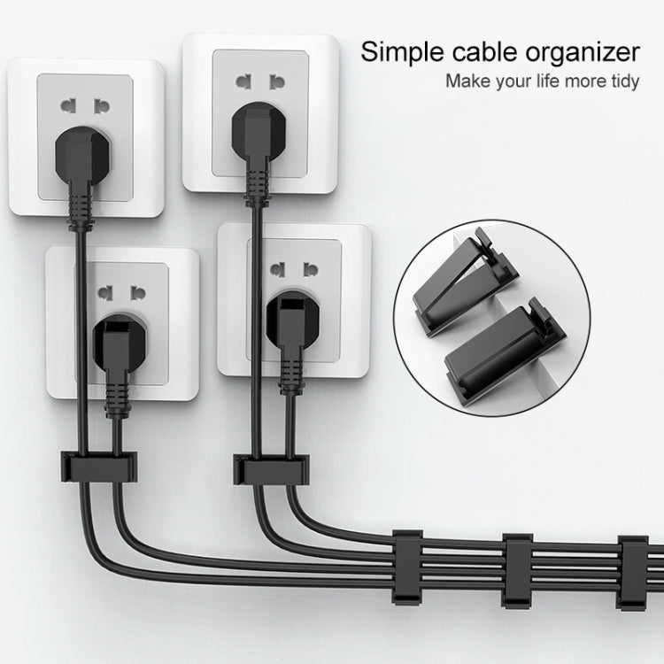 HG2613 20 PCS Desktop Data Cable Organizer Fixing Clip (Black)