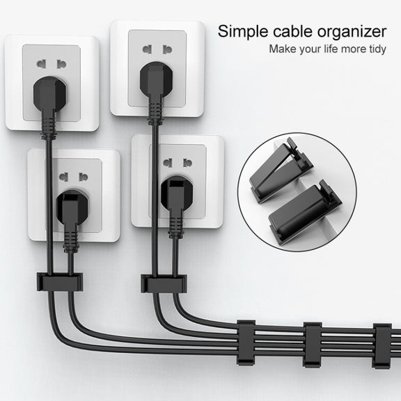 HG2613 20 PCS Desktop Data Cable Organizer Fixing Clip (White)