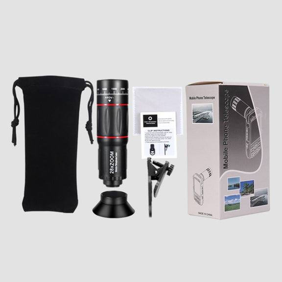 W28-QK Mobile Phone Universal Lens Telescope 28X Color Box Set