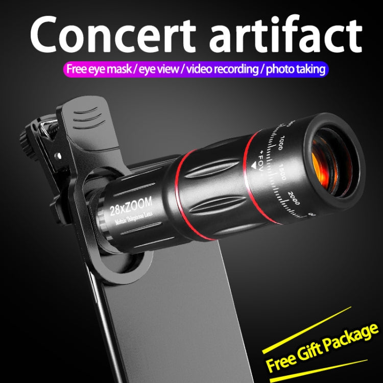 W28-QK Mobile Phone Universal Lens Telescope 28X Big Pocket + Shelf Set
