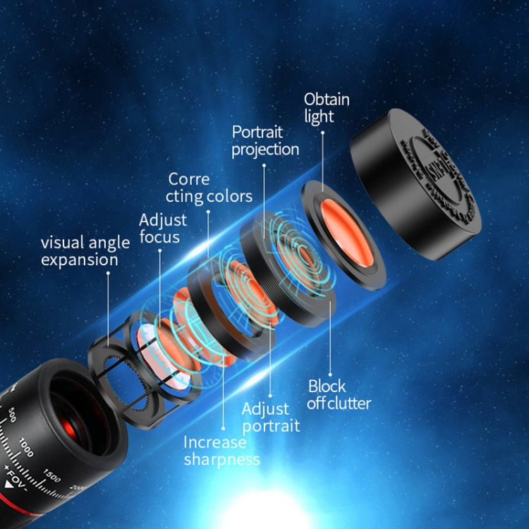 W28-QK Mobile Phone Universal Lens Telescope 28X Big Pocket + Shelf Set