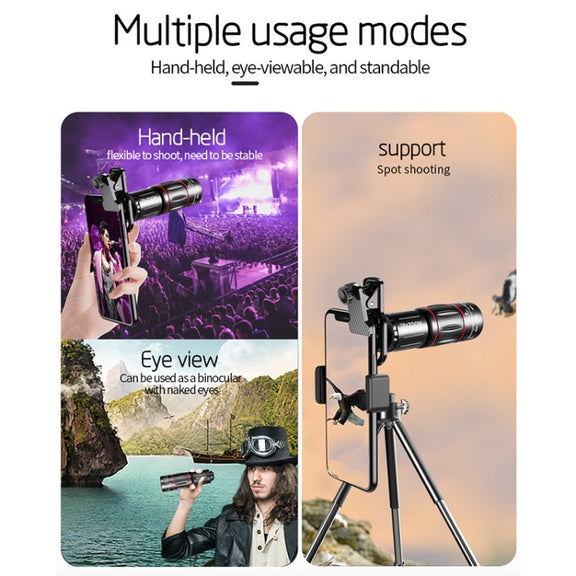 W28-QK Mobile Phone Universal Lens Telescope 28X Big Pocket + Shelf Set