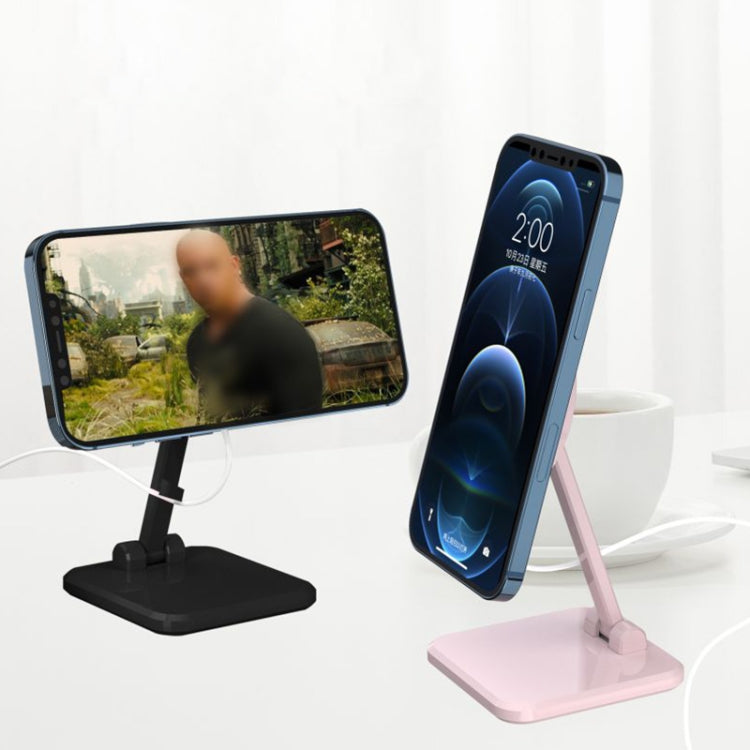 F8 Foldable Magnetic 360-degree Rotating Bracket for MagSafe Magnetic Wireless Charger (Pink)