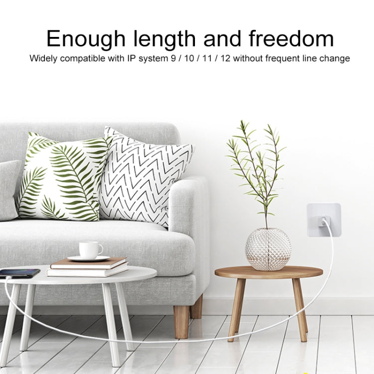 IVON CA73 2.4A 8 Pin Fast Charging Data Cable, Length: 2m(Black)