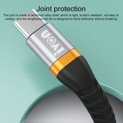 IVON CA79 5A Type-C / USB-C Aluminum Alloy Braided Fast Charging Data Cable for Huawei, Length: 1m (Silver Grey)
