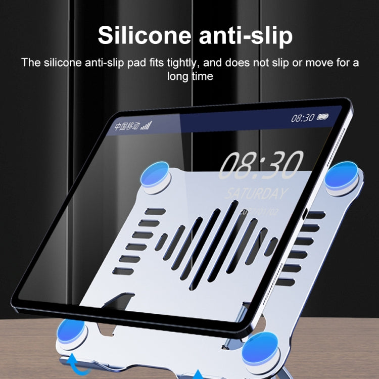 R-JUST HZ39 Triangular Swivel Lift Laptop Stand (Silver)