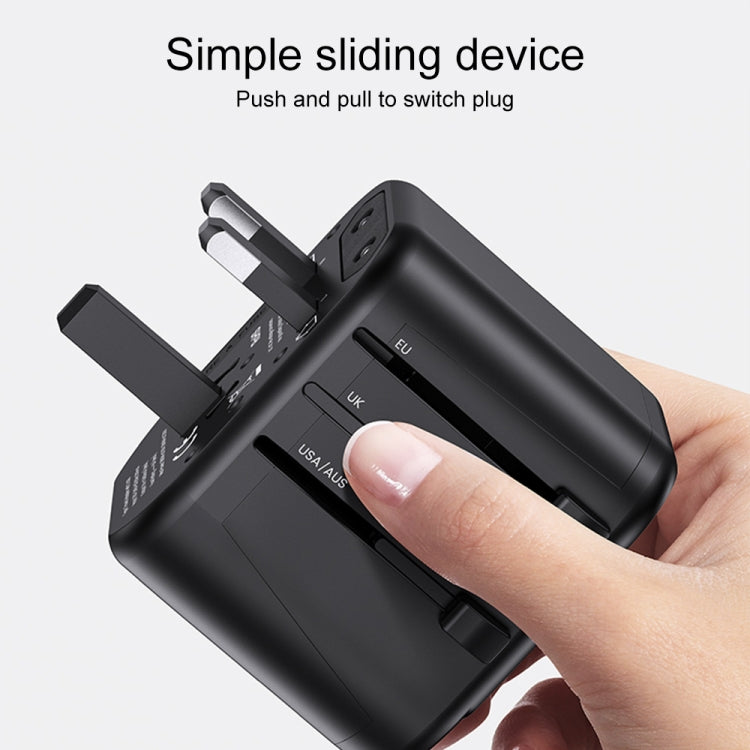 USAMS US-CC173 T55 12W Universal Multi Plug Travel Charger(Black)