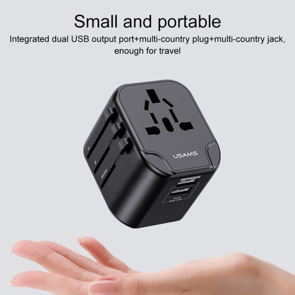 USAMS US-CC173 T55 12W Universal Multi Plug Travel Charger(Black)