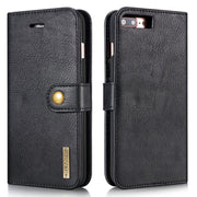 DG.MING for iPhone 8 Plus & iPhone 7 Plus Crazy Horse Texture Horizontal Flip Detachable Magnetic Protective Case with Holder & Card Slots & Wallet(Black)