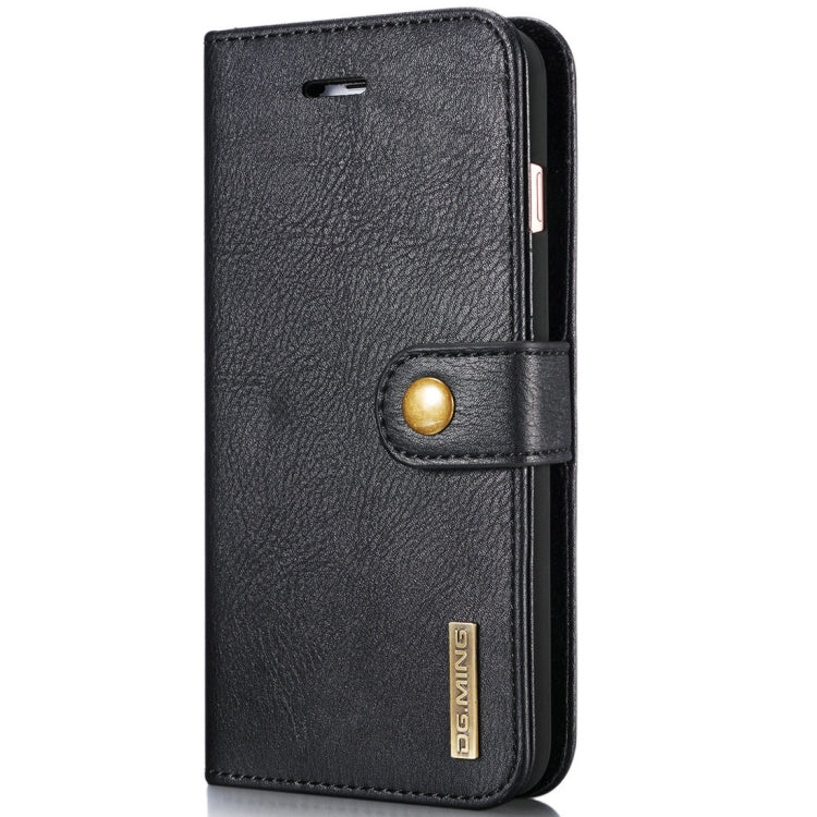 DG.MING for iPhone 8 Plus & iPhone 7 Plus Crazy Horse Texture Horizontal Flip Detachable Magnetic Protective Case with Holder & Card Slots & Wallet(Black)