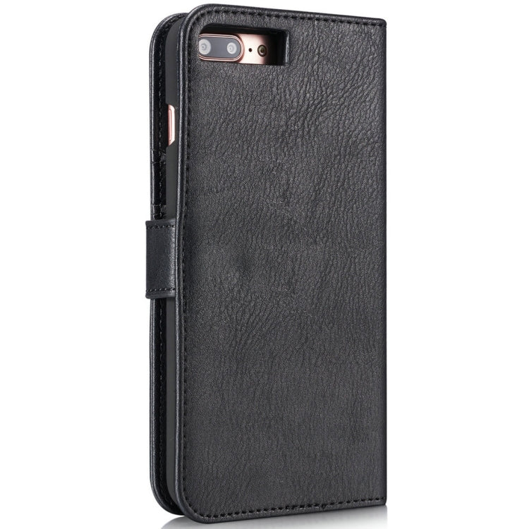 DG.MING for iPhone 8 Plus & iPhone 7 Plus Crazy Horse Texture Horizontal Flip Detachable Magnetic Protective Case with Holder & Card Slots & Wallet(Black)