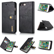 DG.MING for iPhone 8 Plus & iPhone 7 Plus Crazy Horse Texture Horizontal Flip Detachable Magnetic Protective Case with Holder & Card Slots & Wallet(Black)