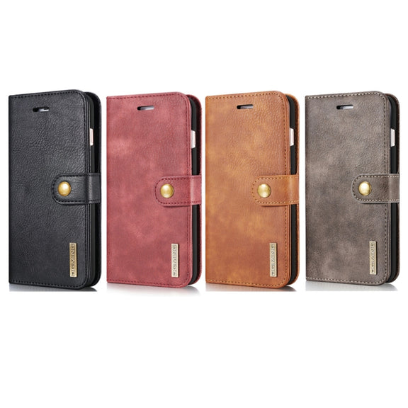 DG.MING for iPhone 8 Plus & iPhone 7 Plus Crazy Horse Texture Horizontal Flip Detachable Magnetic Protective Case with Holder & Card Slots & Wallet(Black)