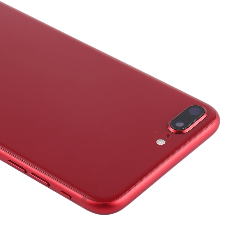 Battery Back Cover Assembly with Side Keys & Vibrator & Speaker Ringer Buzzer & Power Button + Volume Button Flex Cable & Card Tray for iPhone 8 Plus(Red)