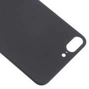 Easy Replacement Big Camera Hole Glass Back Battery Cover with Adhesive for iPhone 8 Plus(Black)